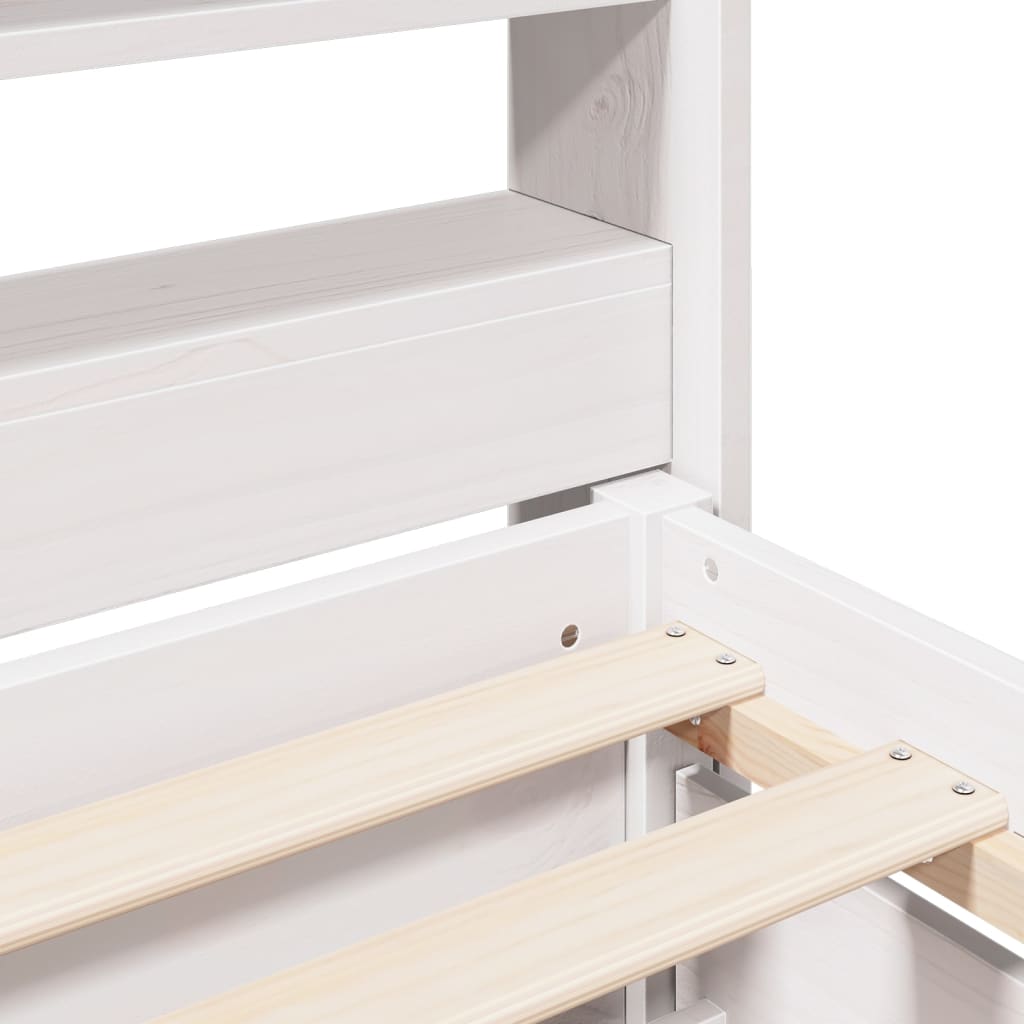 vidaXL Bed Frame without Mattress White 150x200 cm King Size Solid Wood Pine