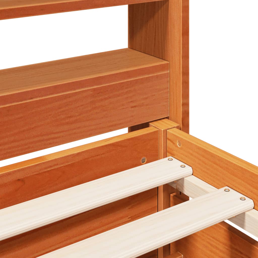 vidaXL Bed Frame without Mattress Wax Brown 140x200 cm Solid Wood Pine