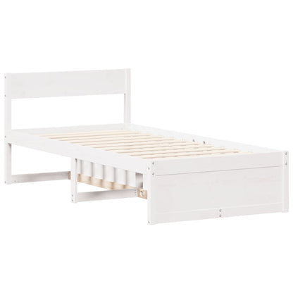 vidaXL Bed Frame without Mattress White 90x200 cm Solid Wood Pine
