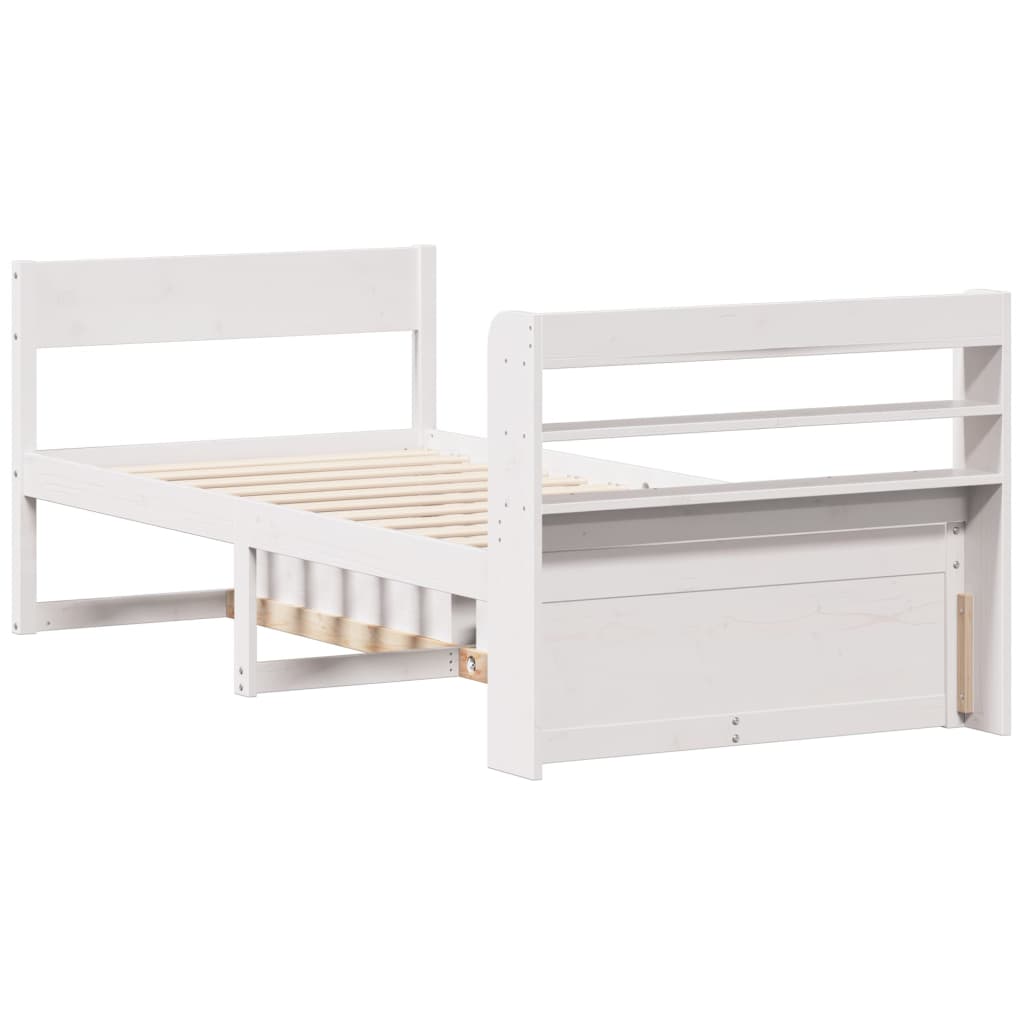 vidaXL Bed Frame without Mattress White 90x200 cm Solid Wood Pine
