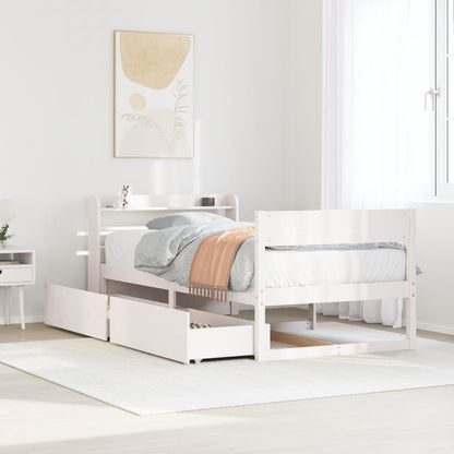 vidaXL Bed Frame without Mattress White 90x200 cm Solid Wood Pine