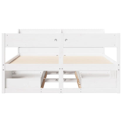 vidaXL Bed Frame without Mattress White 140x190 cm Solid Wood Pine