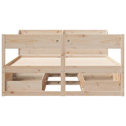vidaXL Bed Frame without Mattress 135x190 cm Double Solid Wood Pine