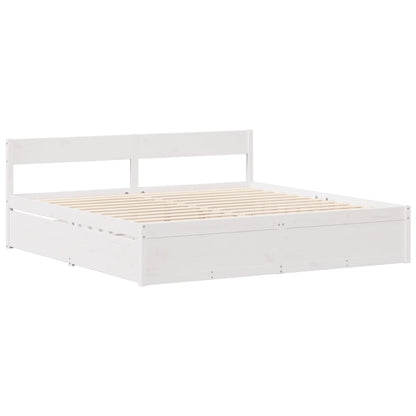 vidaXL Bed Frame without Mattress White 135x190 cm Double Solid Wood Pine