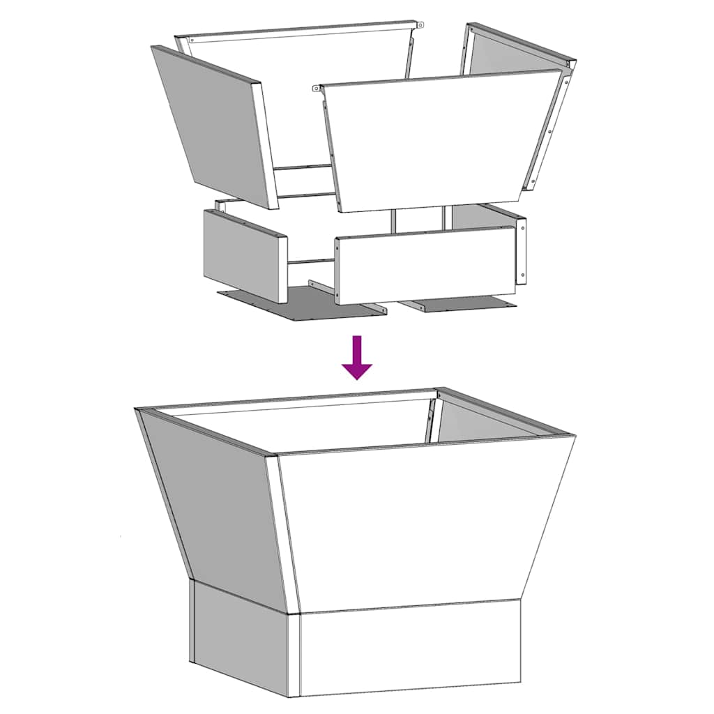 vidaXL Fire Pit Black 40 x 40 x 35 cm Steel