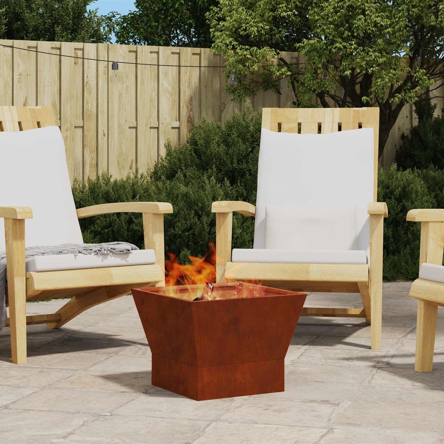 vidaXL Fire Pit Brown 40 x 40 x 35 cm Weathering Steel