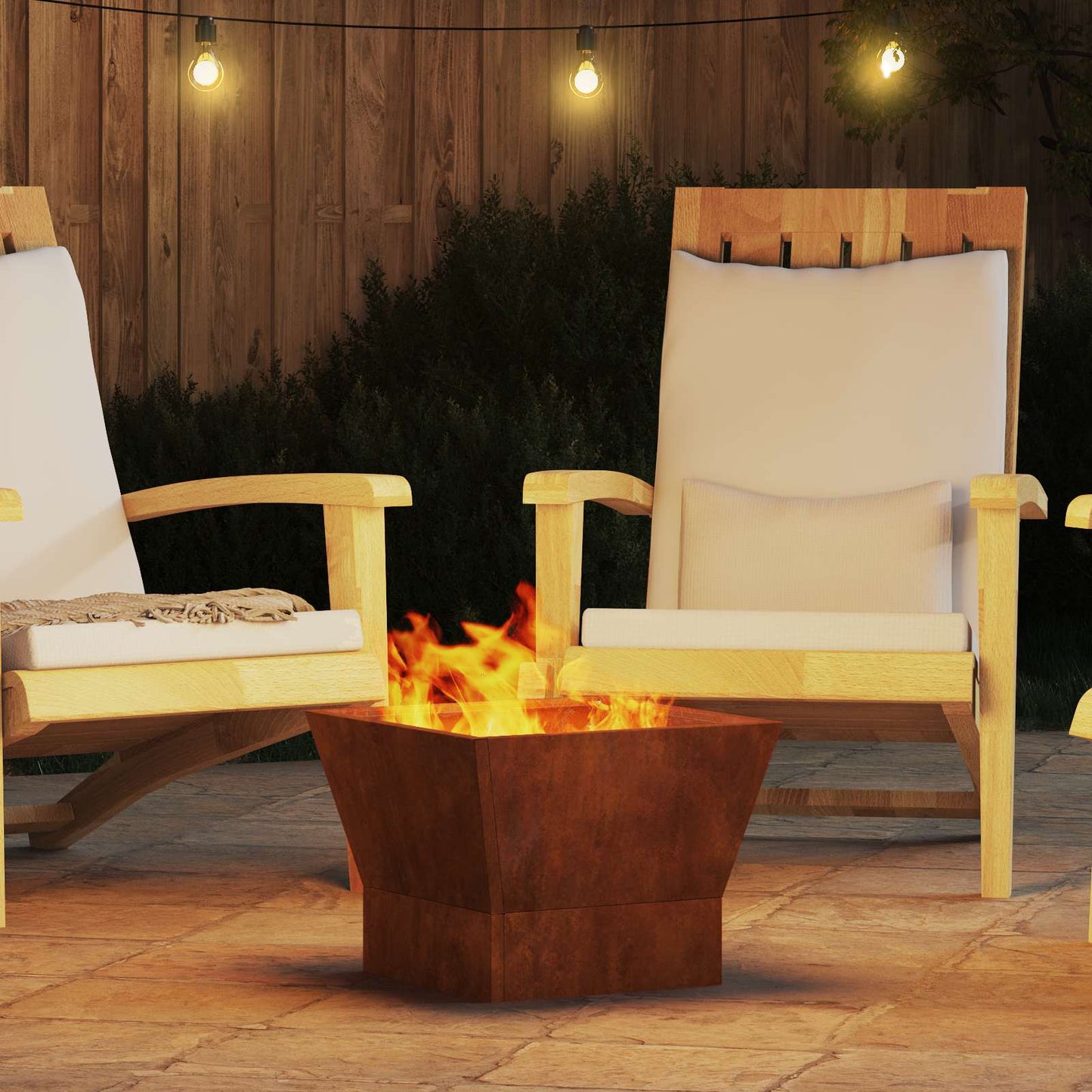 vidaXL Fire Pit Brown 40 x 40 x 35 cm Weathering Steel