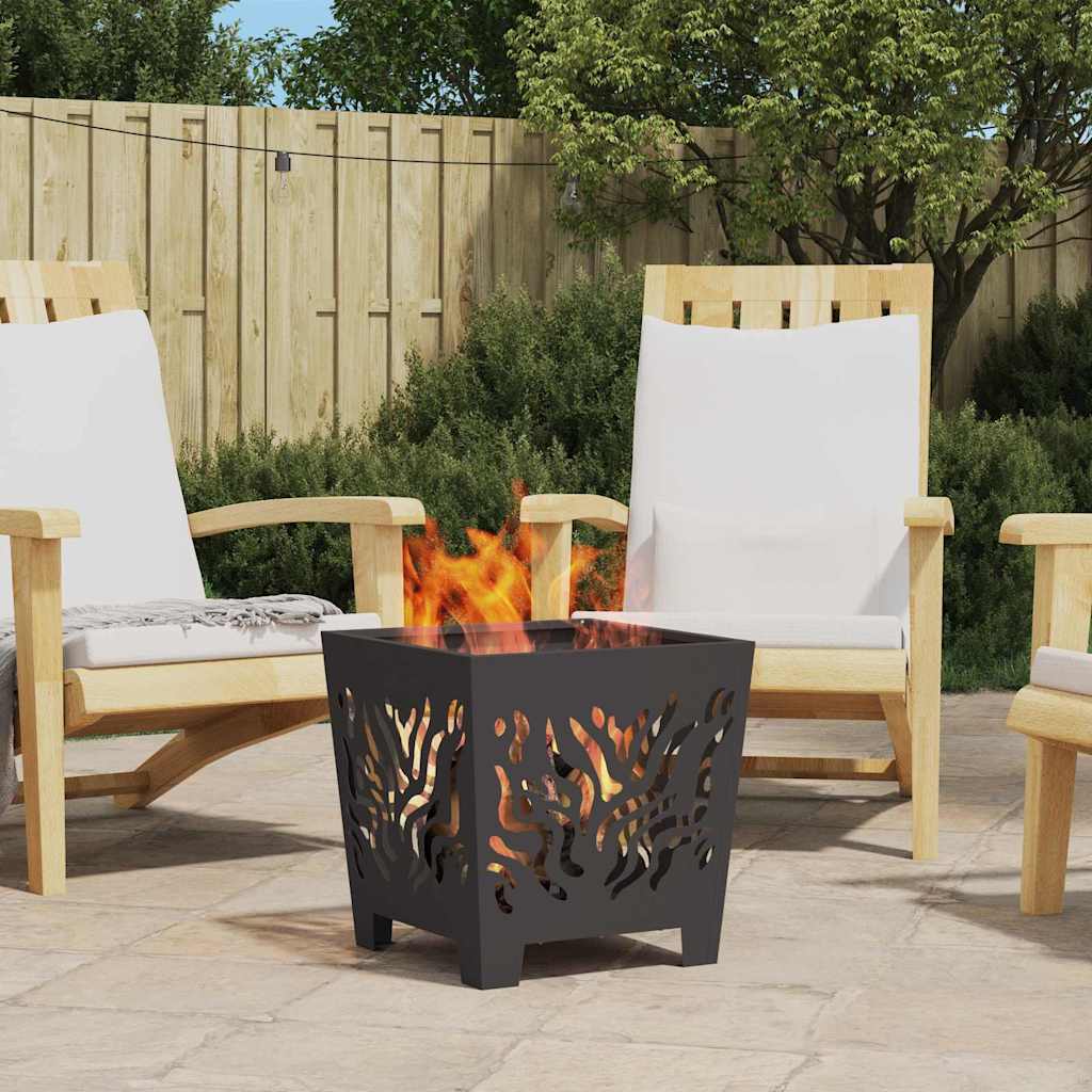 vidaXL Fire Pit Black 40 x 40 x 40 cm Cold-rolled steel