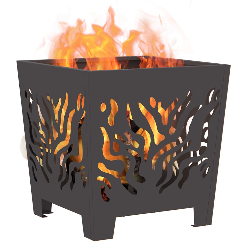 vidaXL Fire Pit Black 40 x 40 x 40 cm Cold-rolled steel