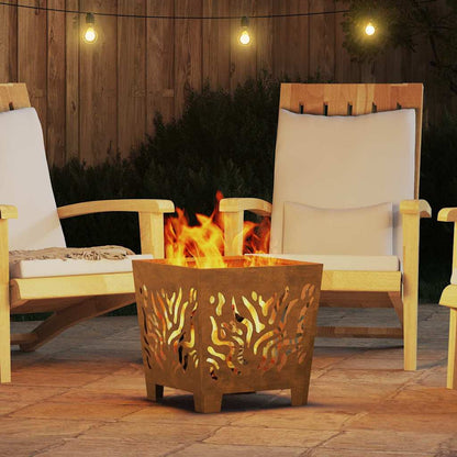 vidaXL Fire Pit Brown 40 x 40 x 40 cm Weathering steel
