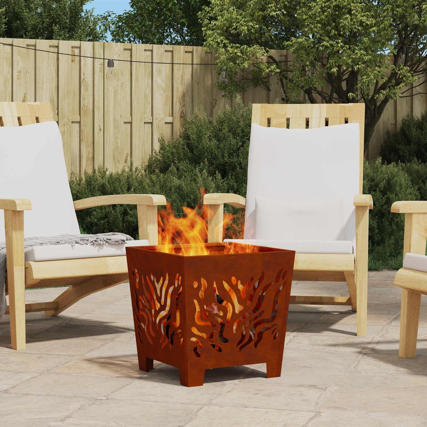 vidaXL Fire Pit Brown 40 x 40 x 40 cm Weathering steel