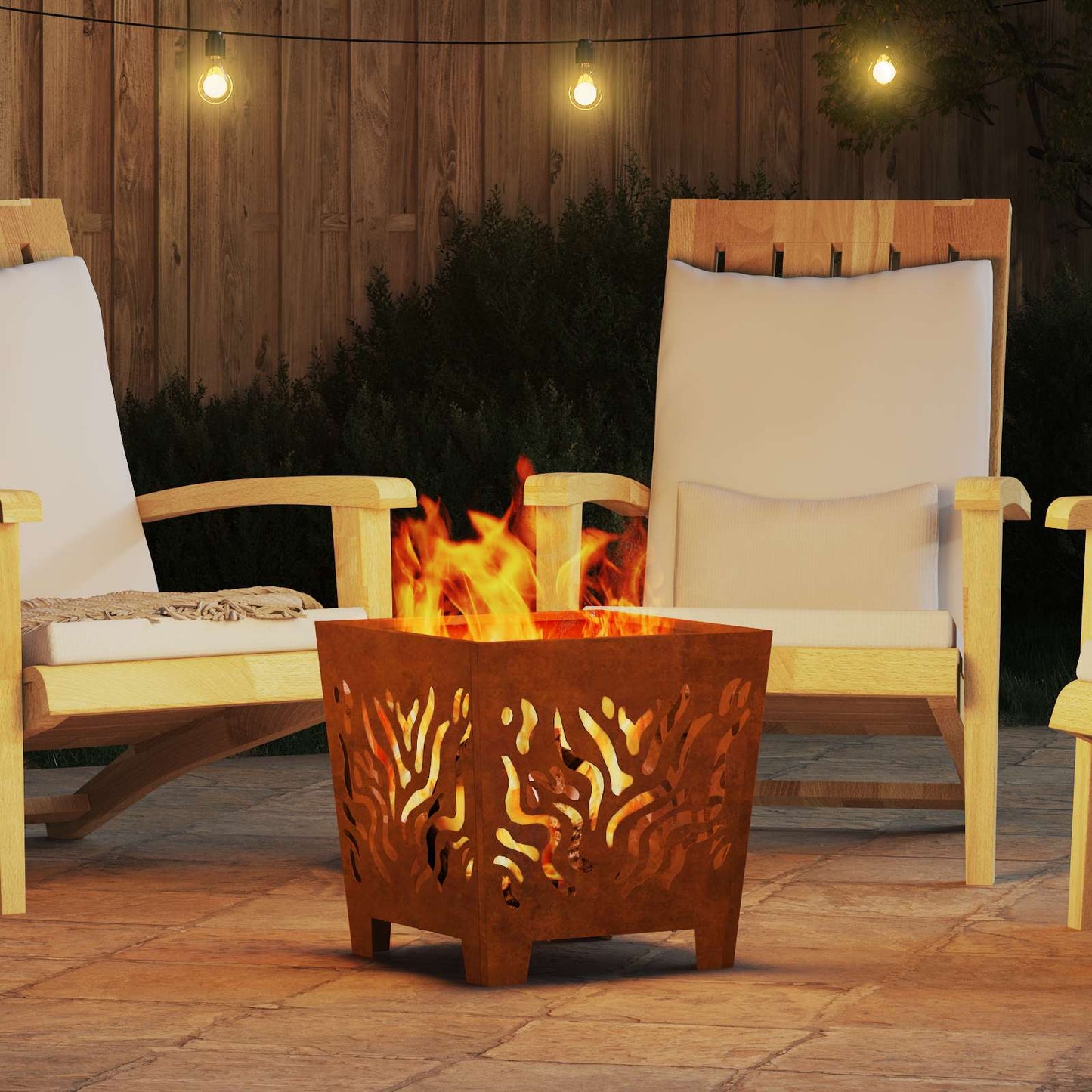 vidaXL Fire Pit Brown 40 x 40 x 40 cm Weathering steel