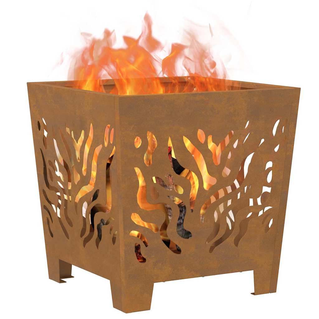 vidaXL Fire Pit Brown 40 x 40 x 40 cm Weathering steel