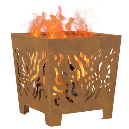 vidaXL Fire Pit Brown 40 x 40 x 40 cm Weathering steel