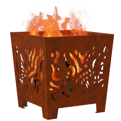 vidaXL Fire Pit Brown 40 x 40 x 40 cm Weathering steel