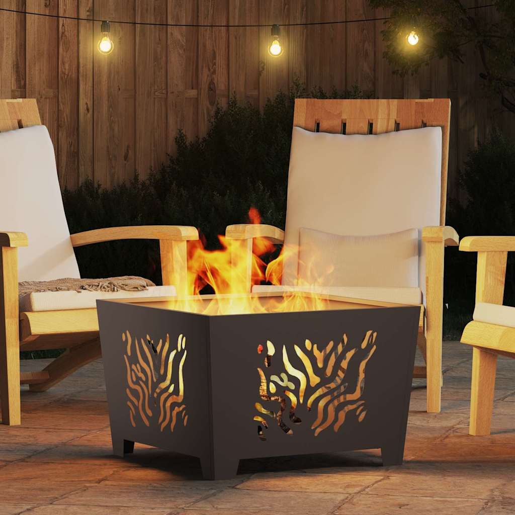 vidaXL Fire Pit Black 60 x 60 x 40 cm Weathering steel