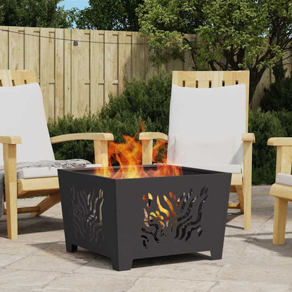 vidaXL Fire Pit Black 60 x 60 x 40 cm Steel