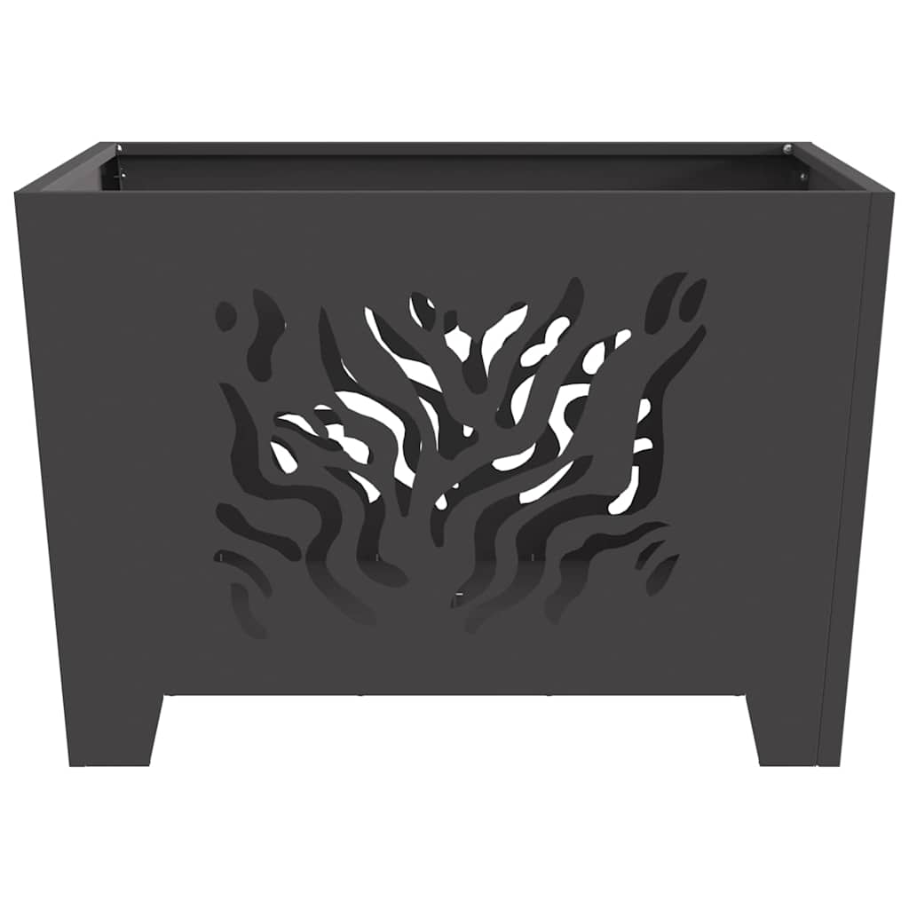 vidaXL Fire Pit Black 60 x 60 x 40 cm Weathering steel