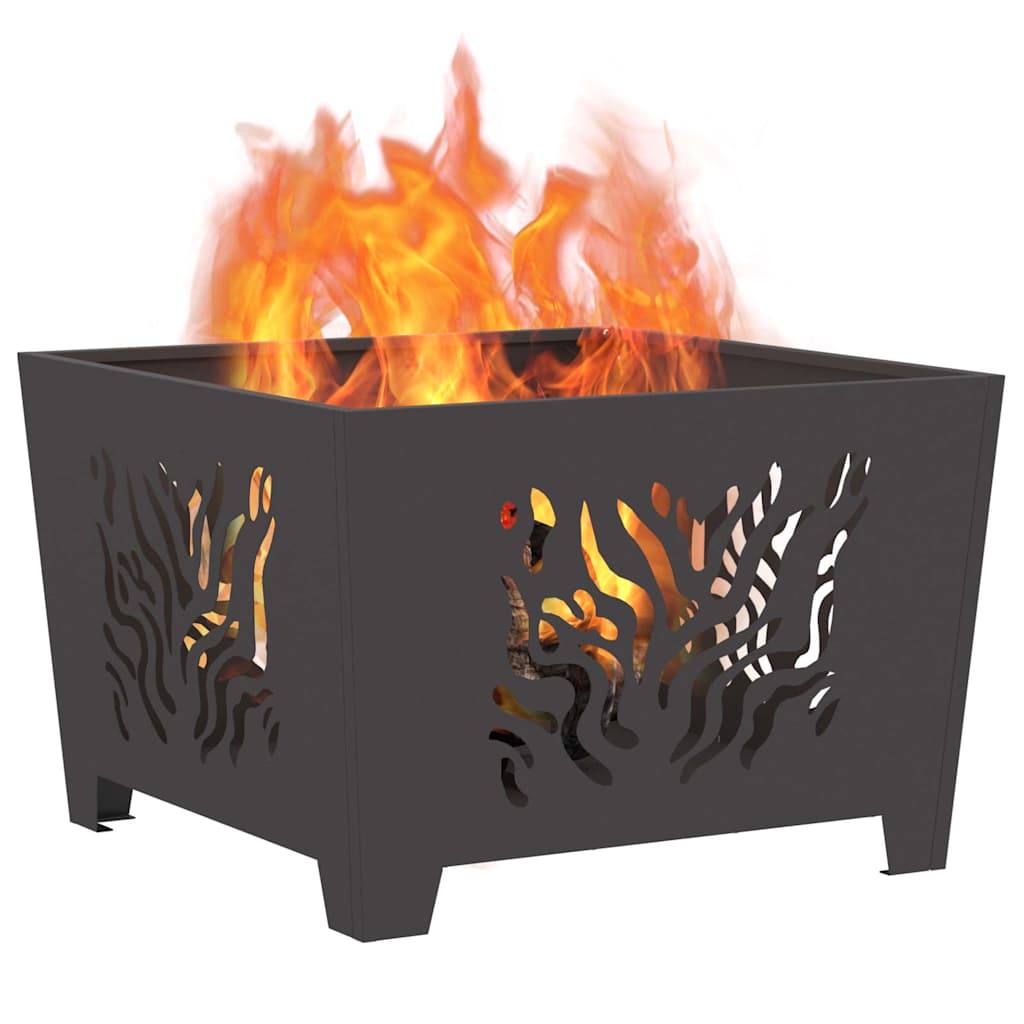vidaXL Fire Pit Black 60 x 60 x 40 cm Weathering steel