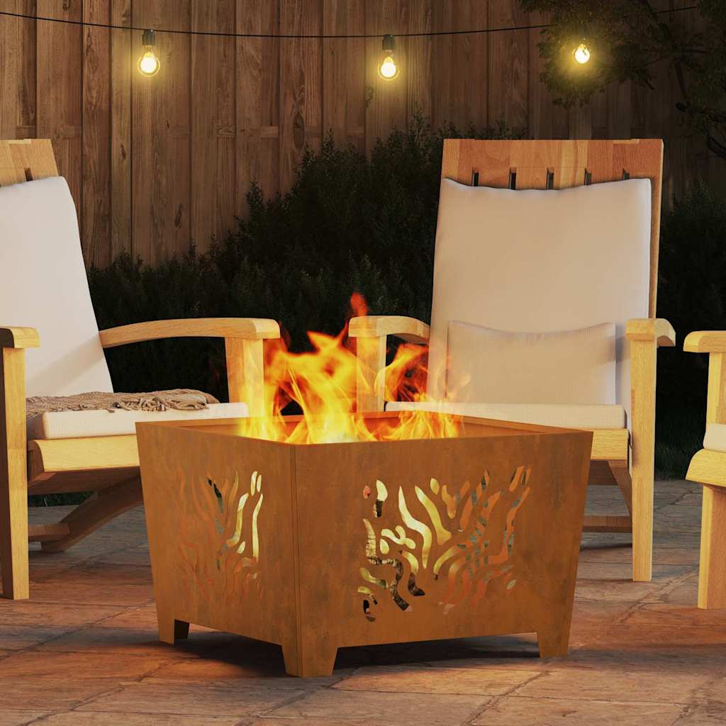 vidaXL Fire Pit Brown 60 x 60 x 40 cm Weathering steel