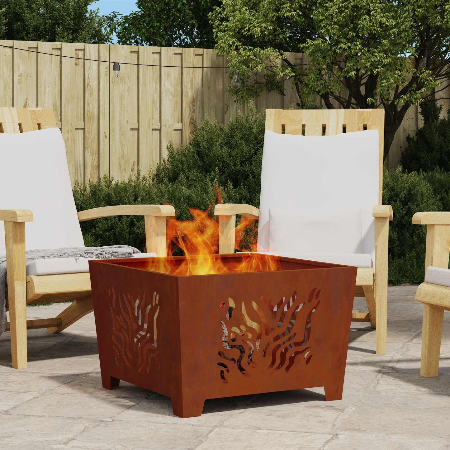 vidaXL Fire Pit Brown 60 x 60 x 40 cm Weathering steel
