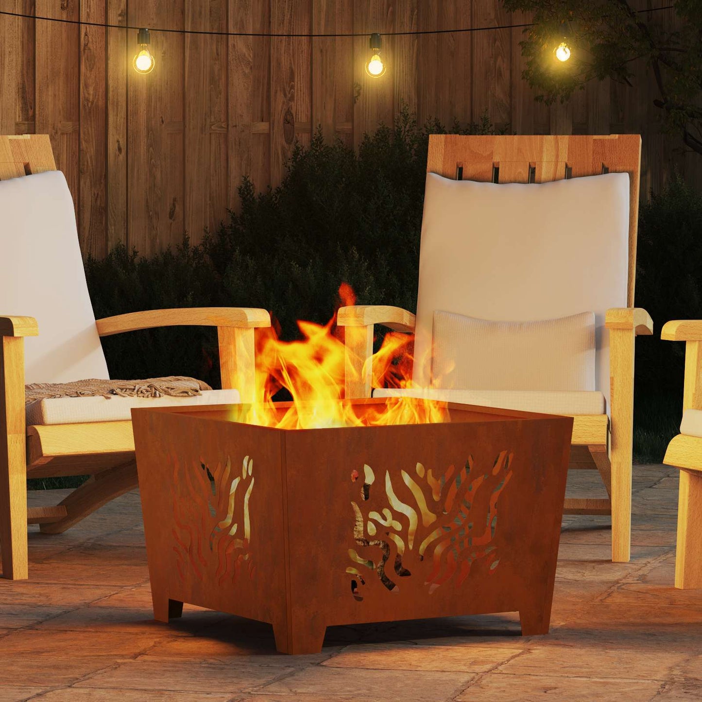 vidaXL Fire Pit Brown 60 x 60 x 40 cm Weathering steel