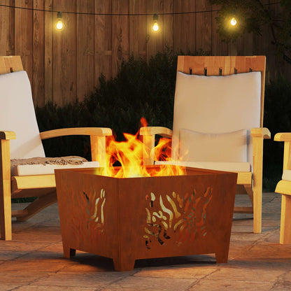 vidaXL Fire Pit Brown 60 x 60 x 40 cm Weathering steel
