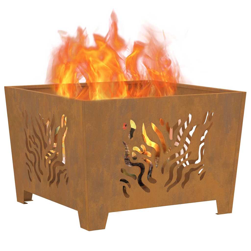 vidaXL Fire Pit Brown 60 x 60 x 40 cm Weathering steel