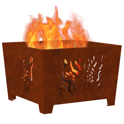vidaXL Fire Pit Brown 60 x 60 x 40 cm Weathering steel
