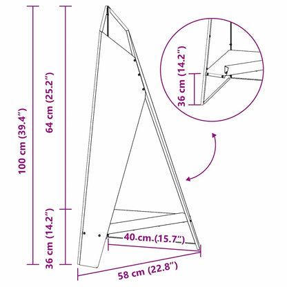 vidaXL Fire Pit Black 58 x 40 x 100 cm Cold-rolled steel