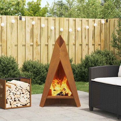 vidaXL Fire Pit Brown 58 x 40 x 100 cm Weathering steel