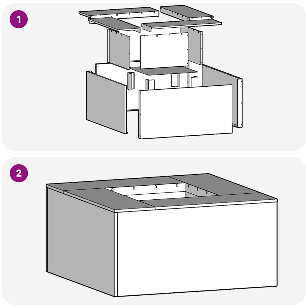 vidaXL Fire Pit Black 60 x 60 x 30 cm Steel