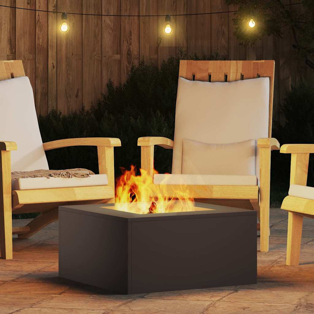 vidaXL Fire Bowl Black 60 x 60 x 30 cm Weathering Steel