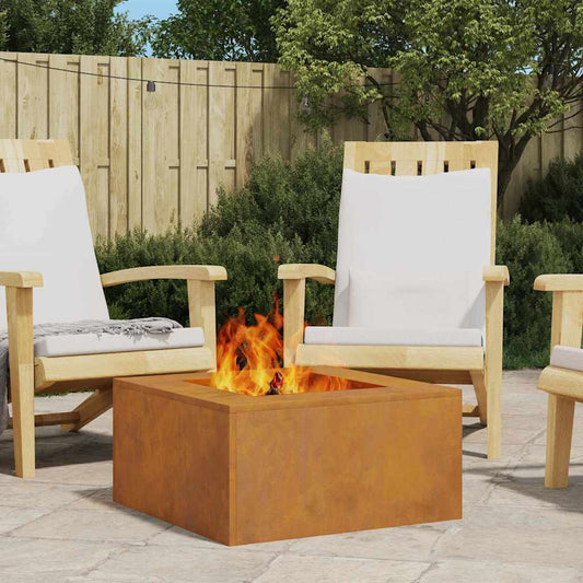 vidaXL Fire Pit Brown 60 x 60 x 30 cm Weathering steel