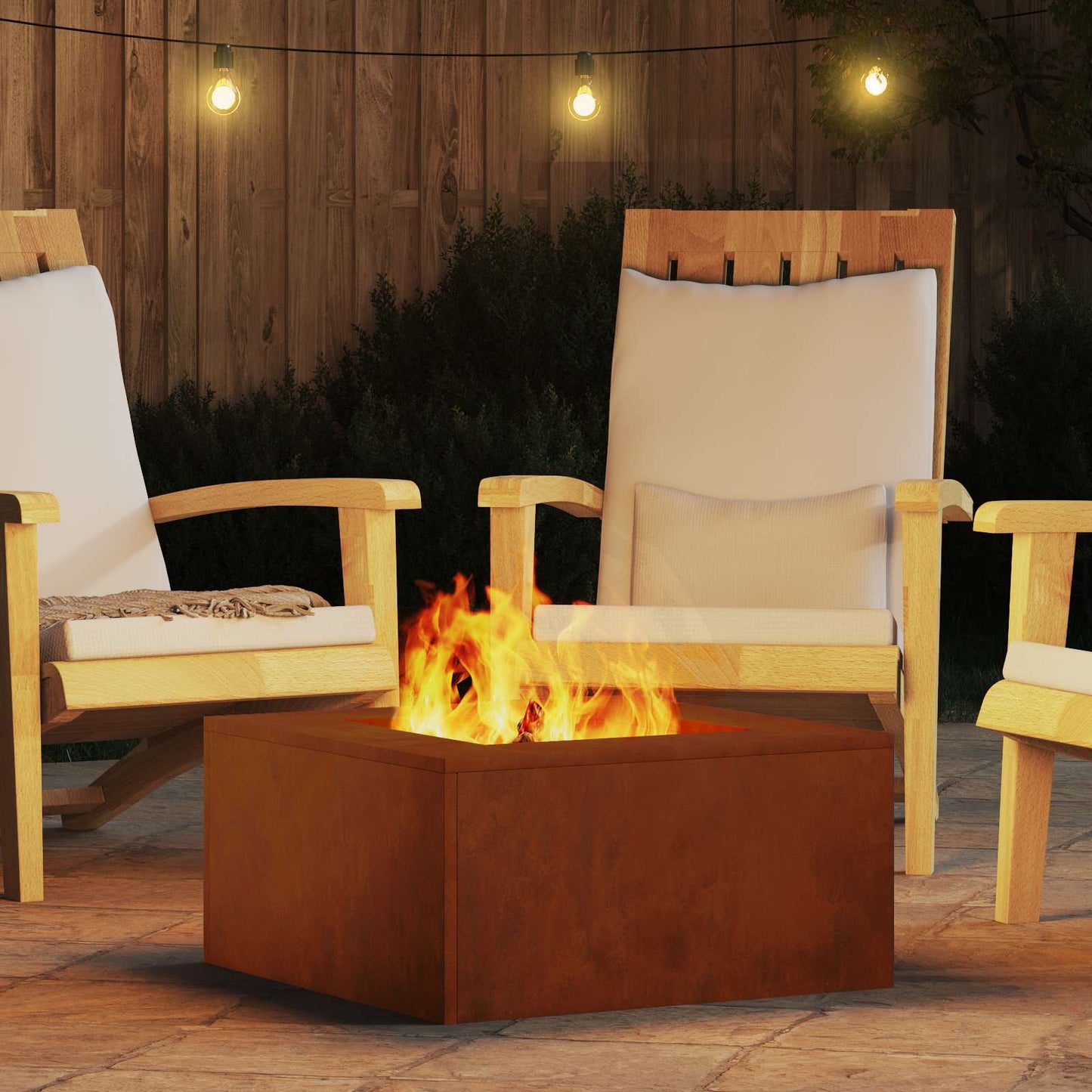 vidaXL Fire Pit Brown 60 x 60 x 30 cm Weathering Steel