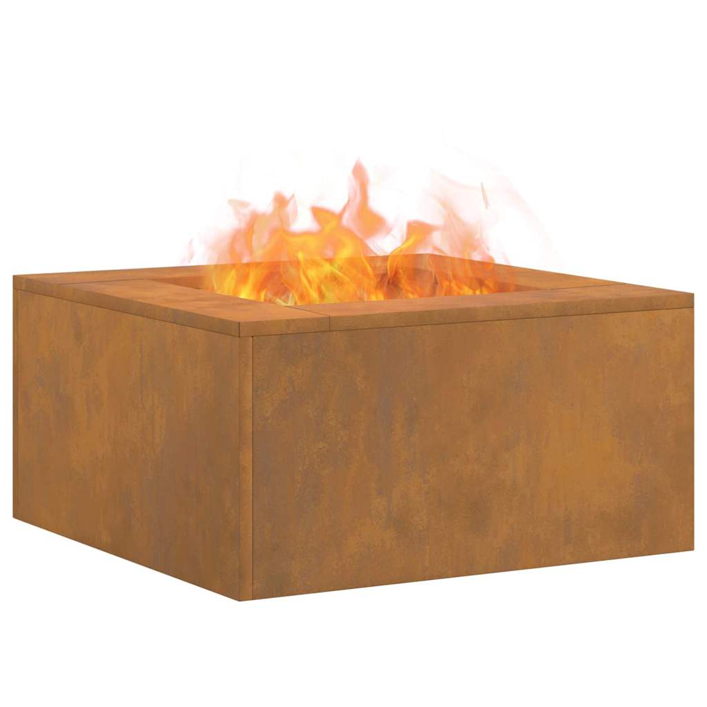 vidaXL Fire Pit Brown 60 x 60 x 30 cm Weathering steel