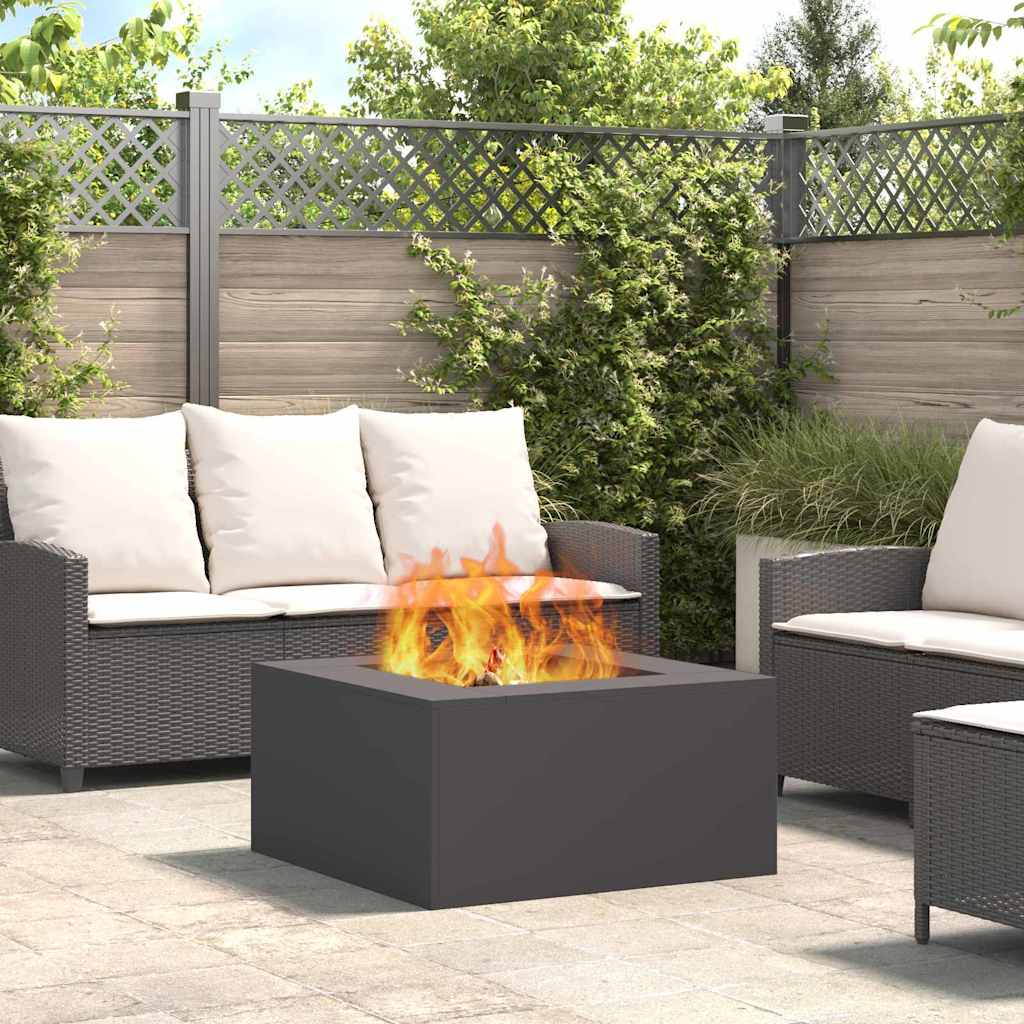 vidaXL Fire Pit Black 80 x 80 x 40 cm Cold-rolled steel
