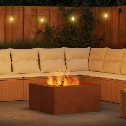 vidaXL Fire Pit Brown 80 x 80 x 40 cm Weathering Steel