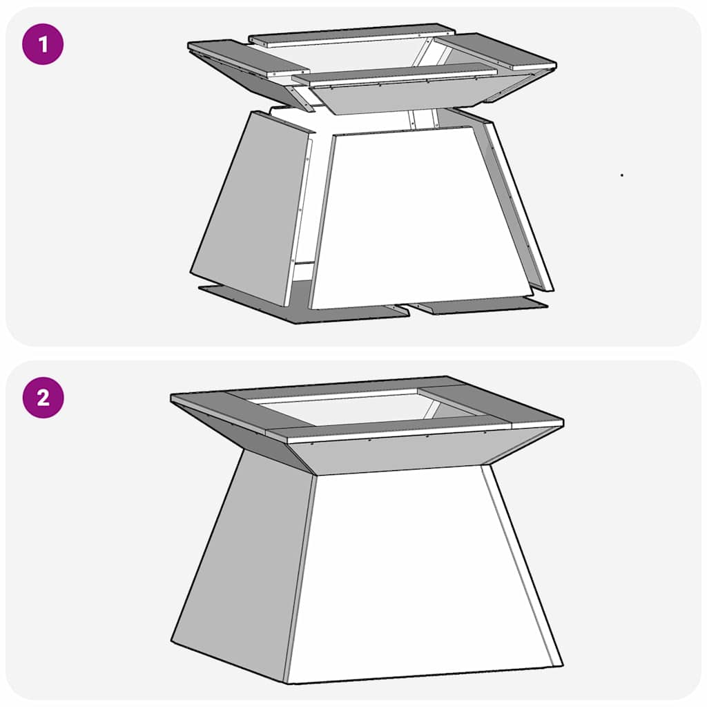 vidaXL Fire Pit Black 48 x 48 x 40 cm Cold-rolled steel