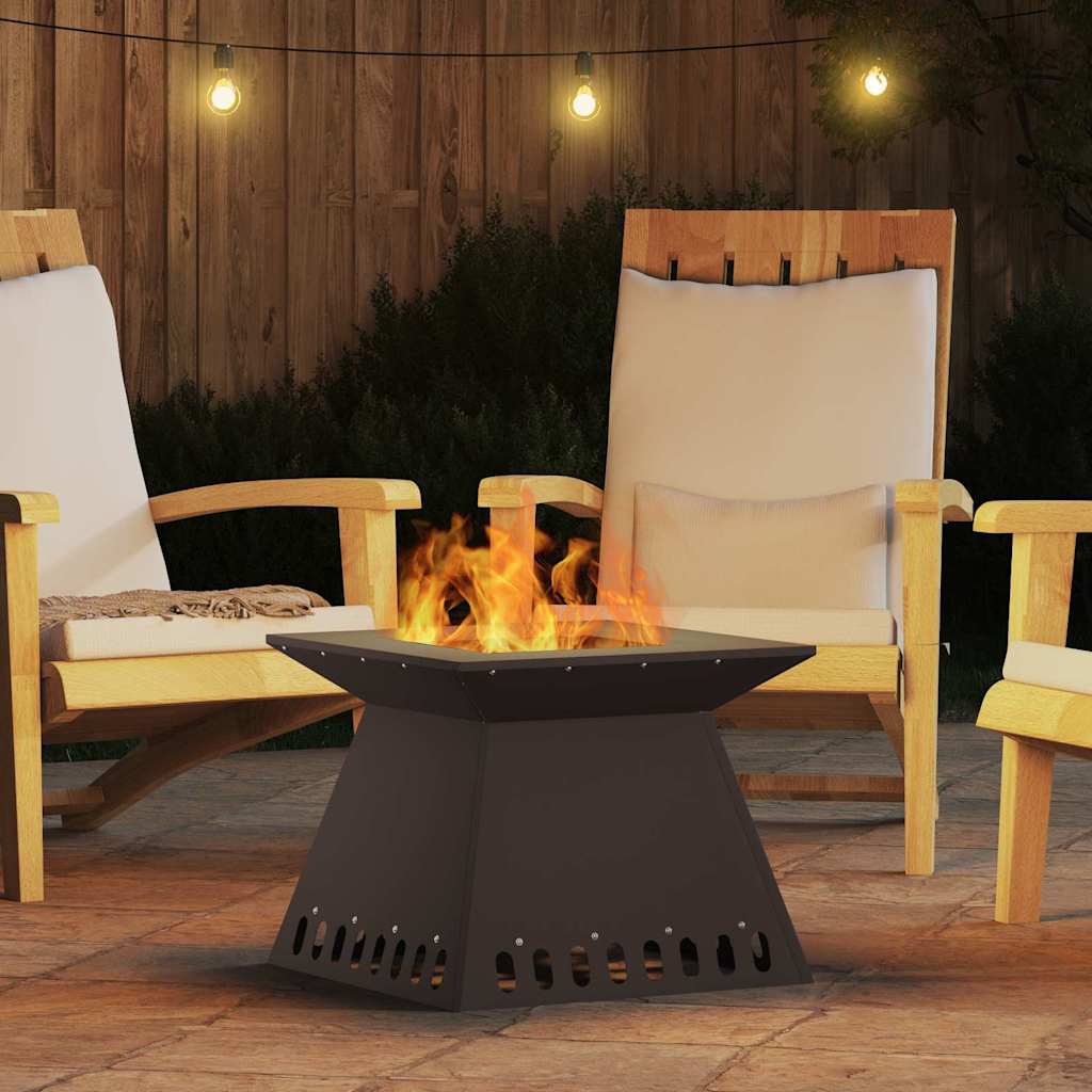 vidaXL Fire Pit Black 48 x 48 x 40 cm Cold-rolled steel