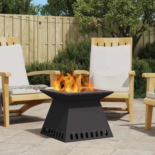 vidaXL Fire Bowl Black 48 x 48 x 40 cm Weathering Steel