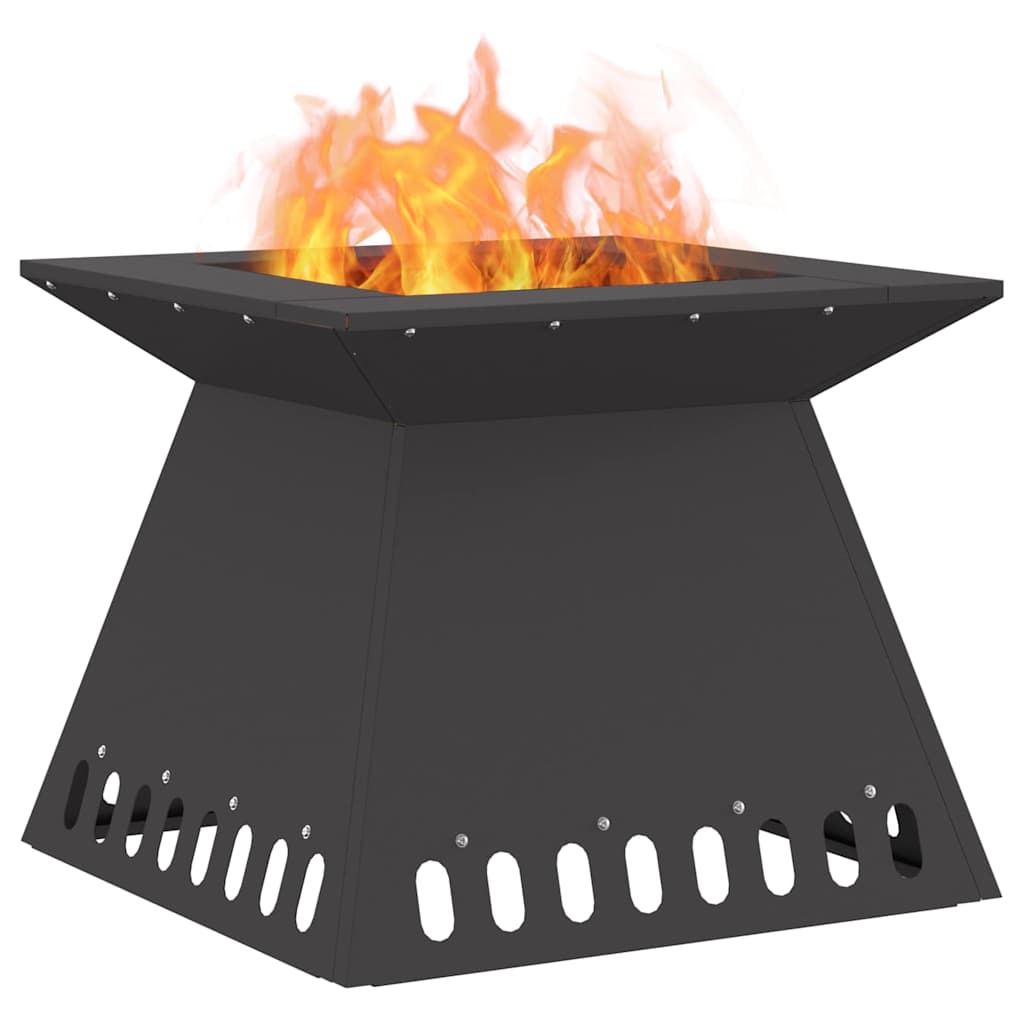 vidaXL Fire Bowl Black 48 x 48 x 40 cm Weathering Steel