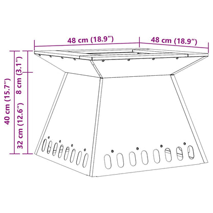 vidaXL Fire Pit Black 48 x 48 x 40 cm Cold-rolled steel