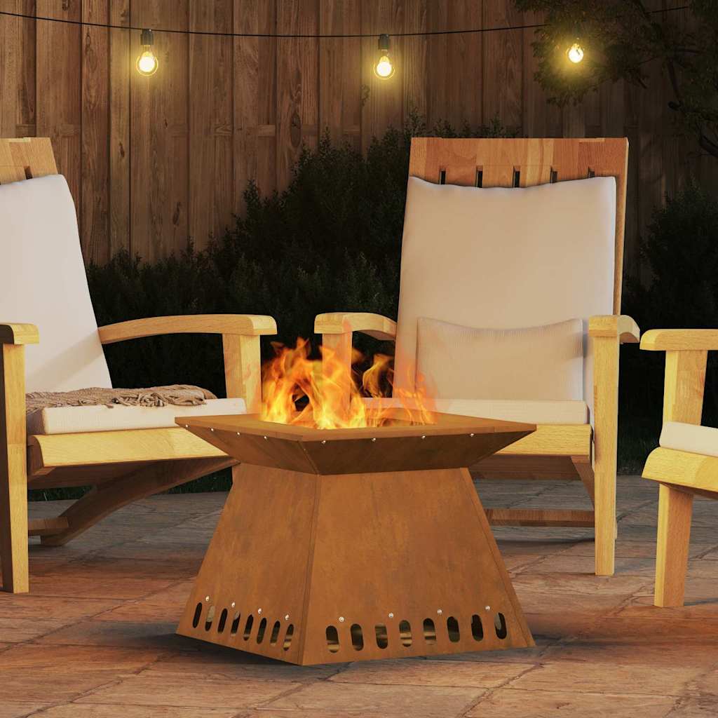 vidaXL Fire Pit Brown 48 x 48 x 40 cm Weathering steel