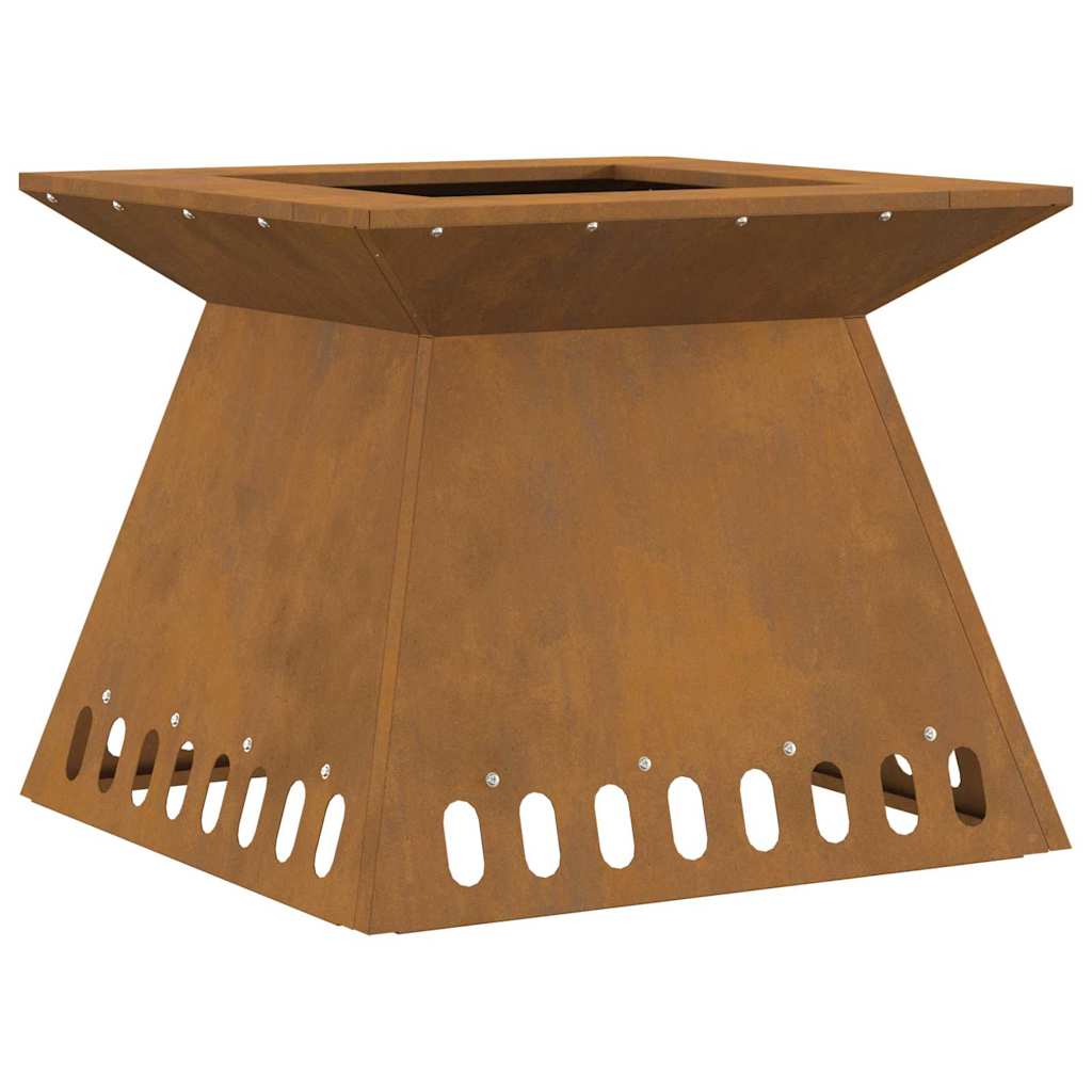 vidaXL Fire Pit Brown 48 x 48 x 40 cm Weathering steel
