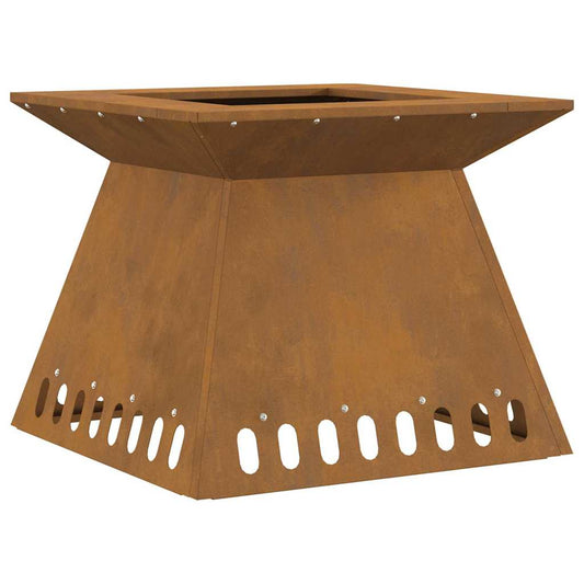 vidaXL Fire Pit Brown 48 x 48 x 40 cm Weathering steel