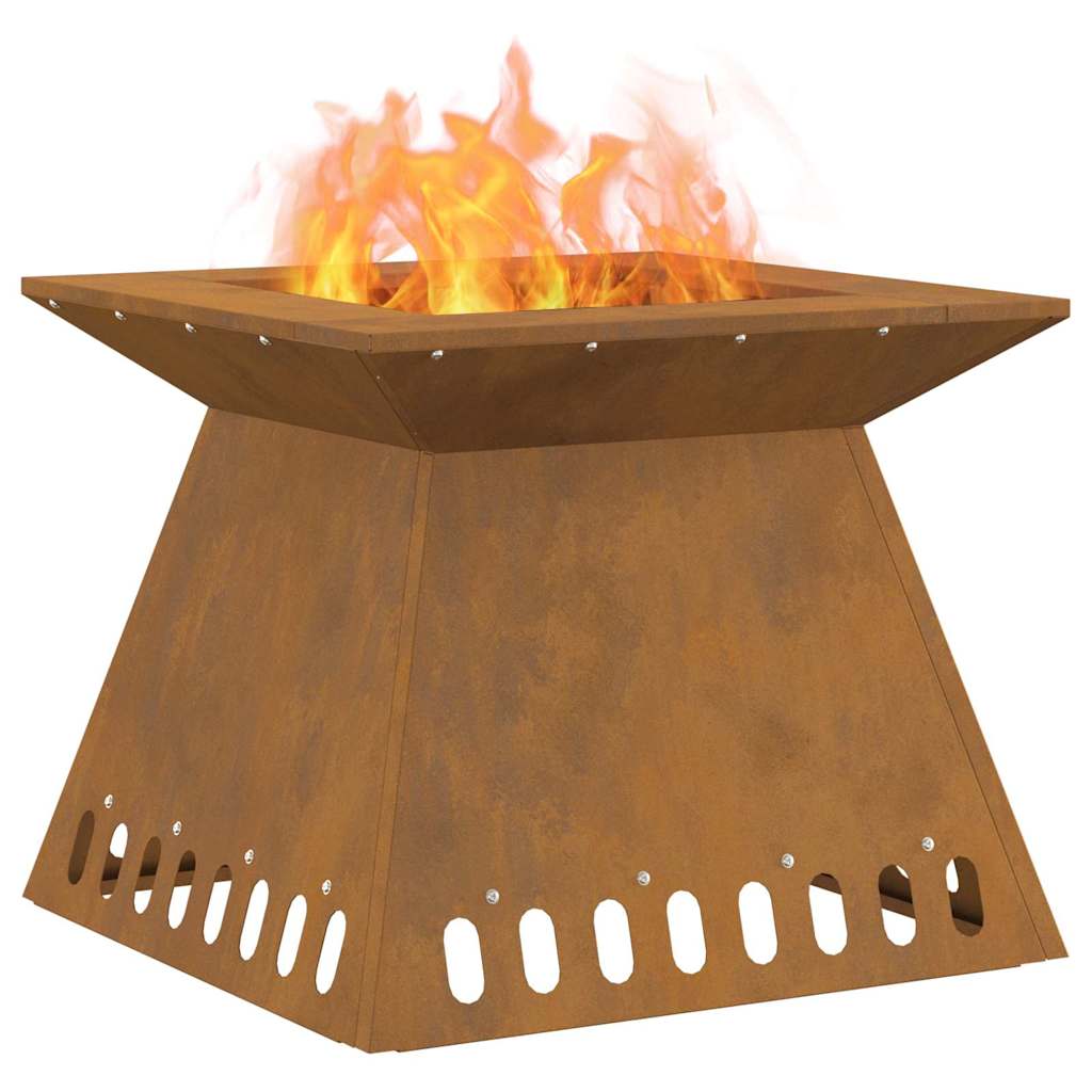 vidaXL Fire Pit Brown 48 x 48 x 40 cm Weathering steel