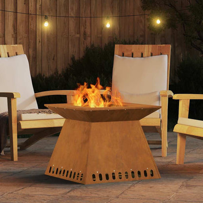 vidaXL Fire Pit Brown 60 x 60 x 50 cm Weathering steel