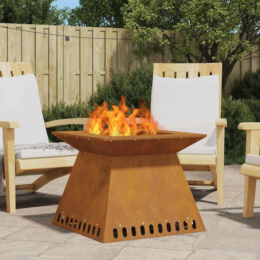 vidaXL Fire Pit Brown 60 x 60 x 50 cm Weathering steel