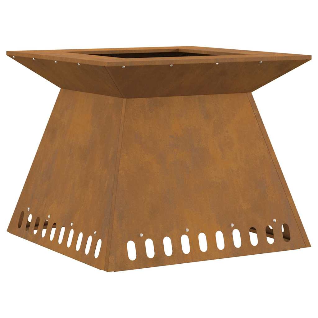 vidaXL Fire Pit Brown 60 x 60 x 50 cm Weathering steel